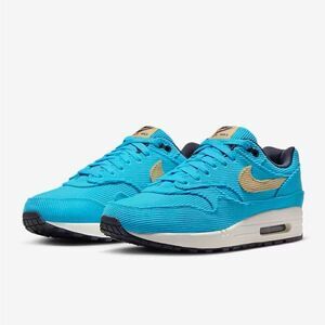 Nike Airmax 1 Premium Corduroy Baltic Blue/Gridiron/Sail/Sesame. Worn once.